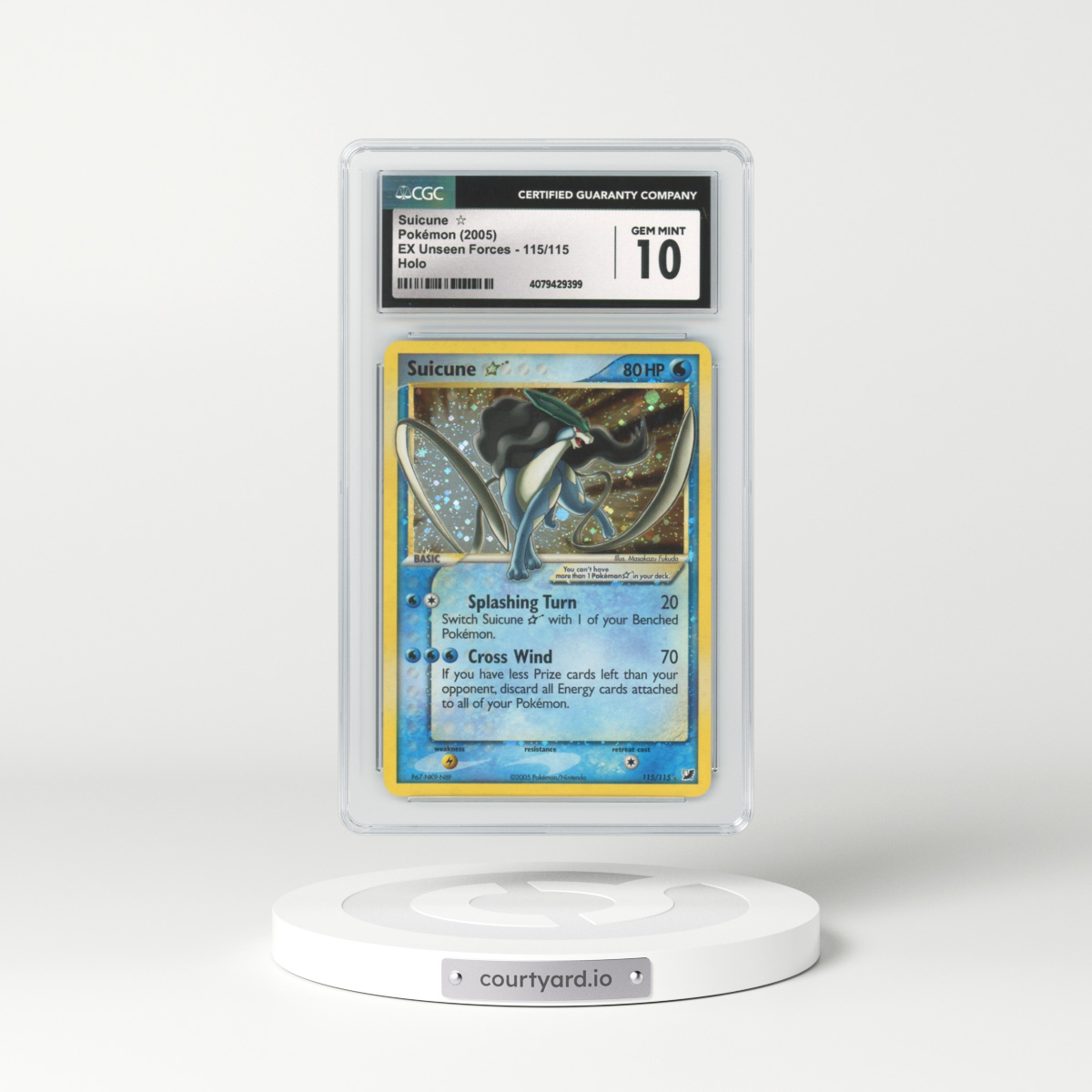 2005 EX Unseen Forces #115 Suicune - Holo (CGC 10 GEM MINT)