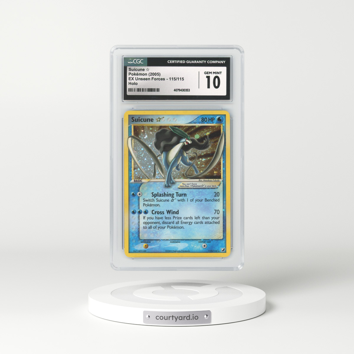 2005 EX Unseen Forces #115 Suicune - Holo (CGC 10 GEM MINT)