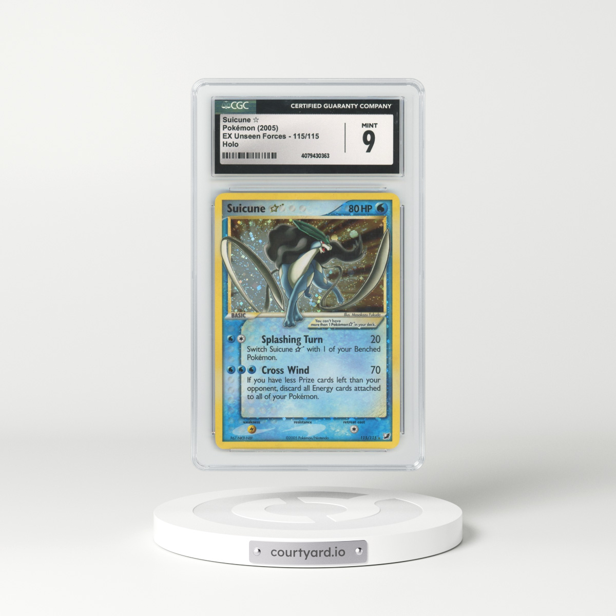 2005 EX Unseen Forces #115 Suicune - Holo (CGC 9 MINT)