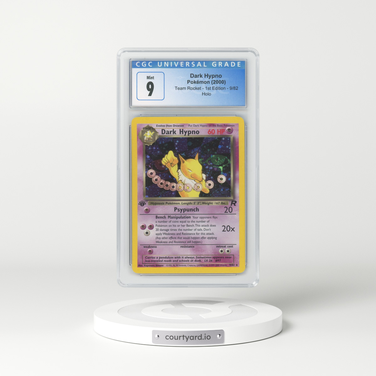 2000 Team Rocket #9 Dark Hypno - 1st Edition Holo (CGC 9 MINT)