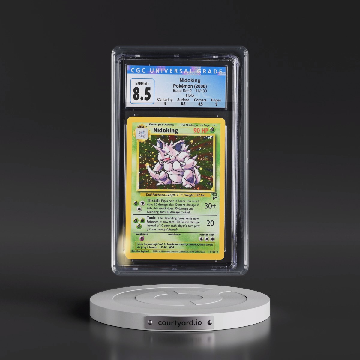 2000 Base Set 2 #11/130 Nidoking - Holo (CGC 8.5 NM-MT+)