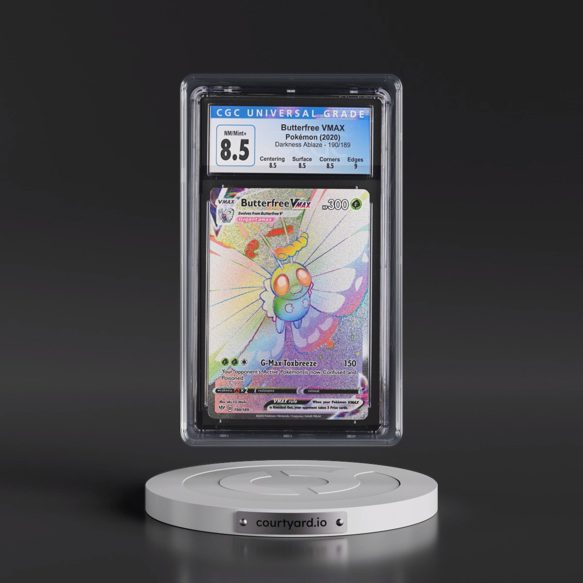 2020 Darkness Ablaze Butterfree VMAX - Rainbow Rare Holo #190/189 CGC 8.5