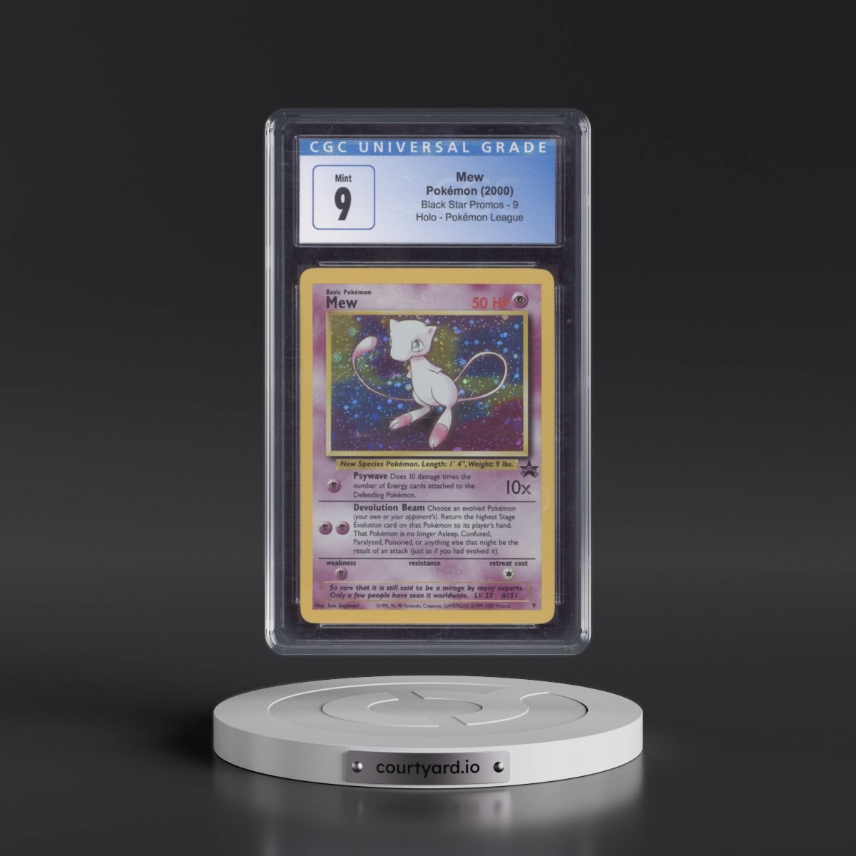 1999 Black Star Promos #9 Mew - Pokémon League (Holo) (CGC 9 MINT)