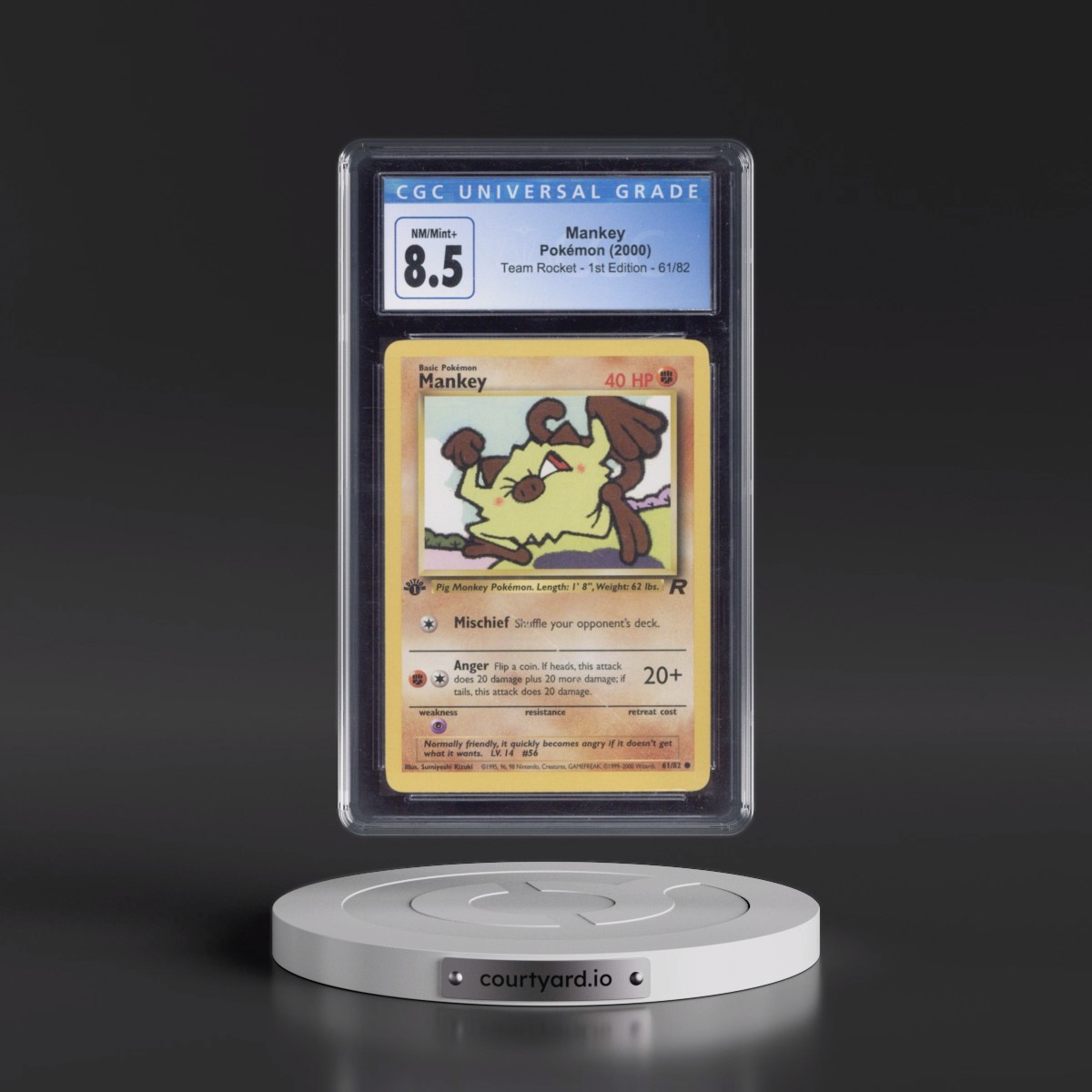 2000 Team Rocket #61/82 Mankey - 1st Edition 1st Edition (CGC 8.5 NM-MT+)