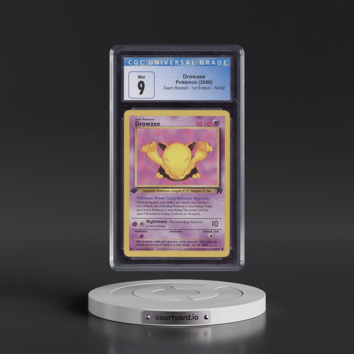 2000 Team Rocket #54/82 Drowzee - 1st Edition 1st Edition (CGC 9 MINT)
