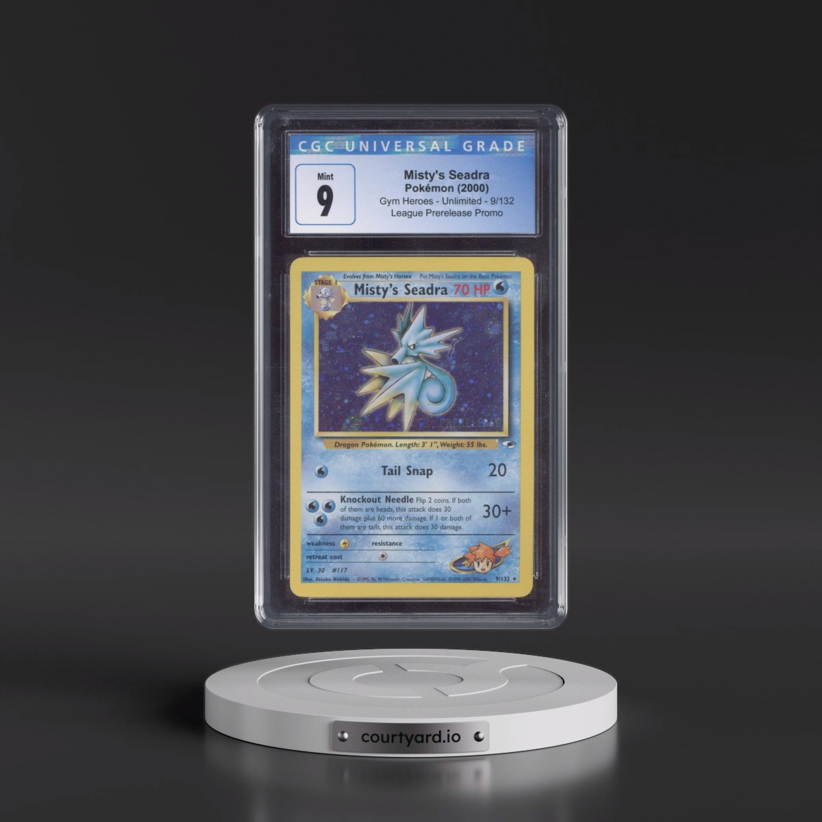 2000 Gym Heroes #9/132 Misty's Seadra - League Prerelease Promo (Holo) (CGC 9 MINT)