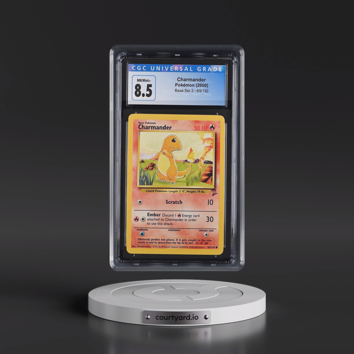 2000 Base Set 2 #69/130 Charmander (CGC 8.5 NM-MT+)