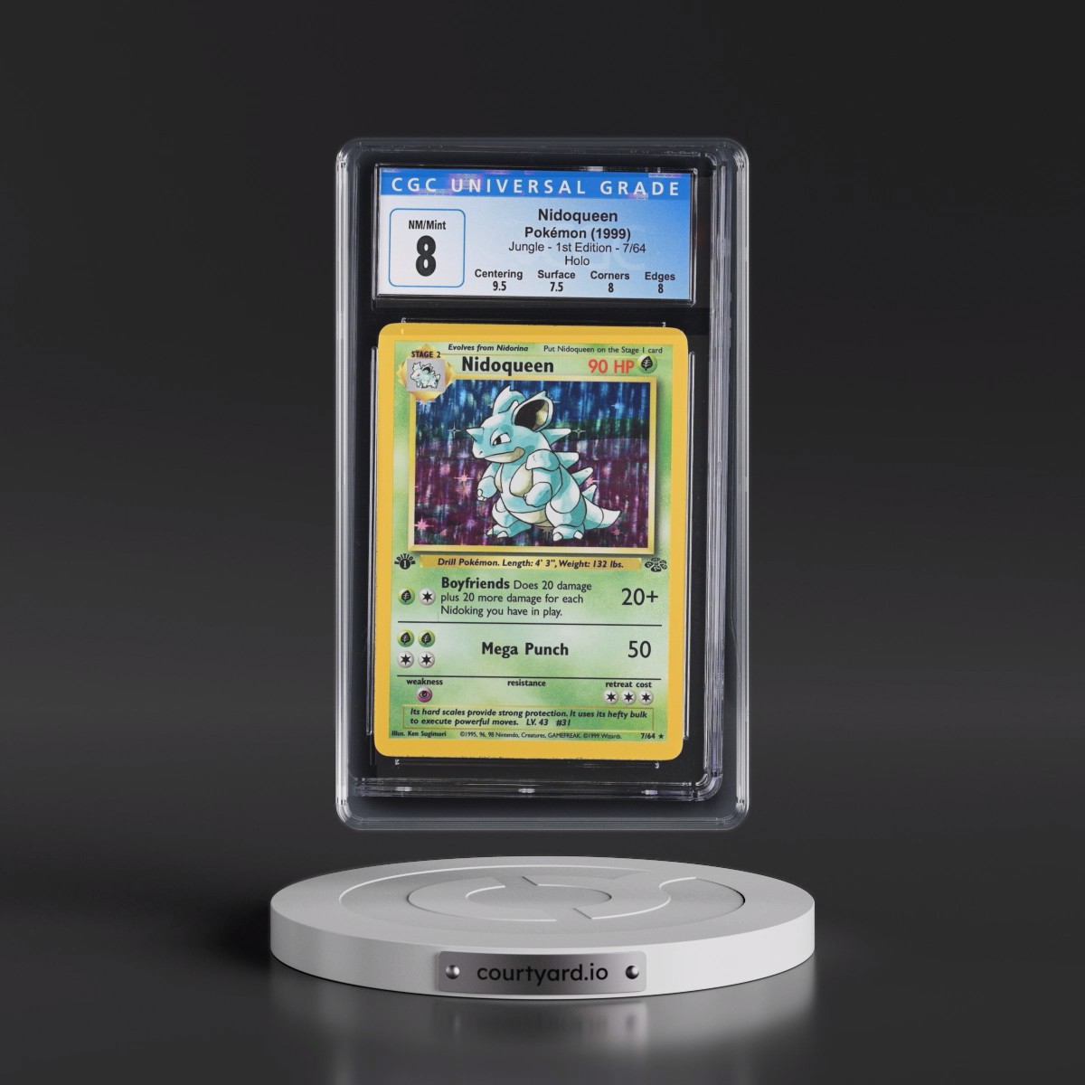 1999 Jungle #7/64 Nidoqueen - 1st Edition Holo (CGC 8 NM-MT)