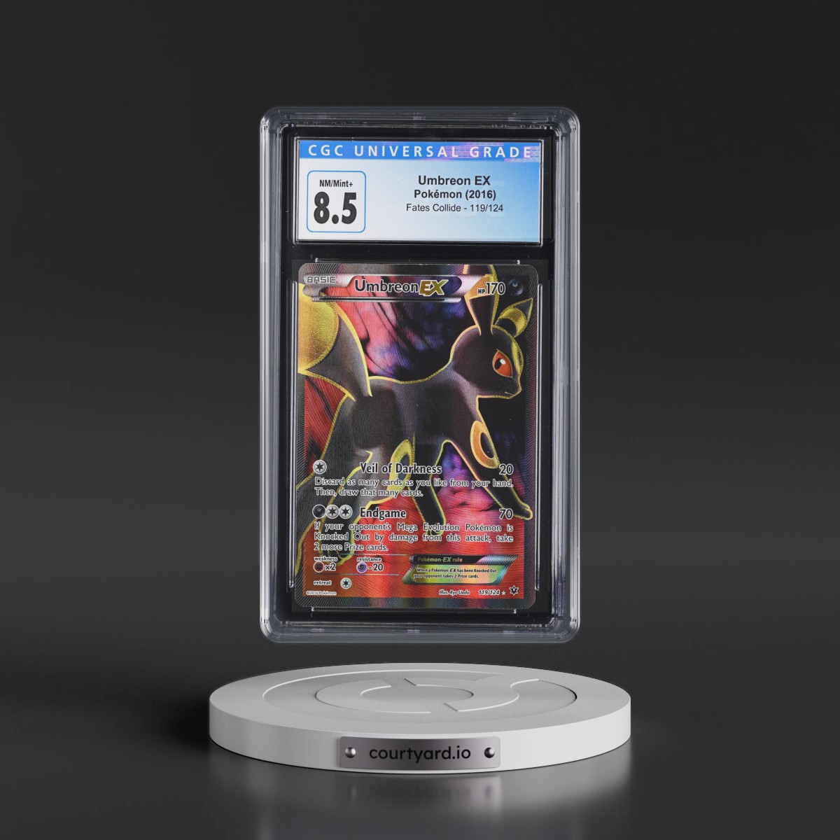 2016 Fates Collide #119/124 Umbreon EX - Ultra Rare Holo (CGC 8.5 NM-MT+)