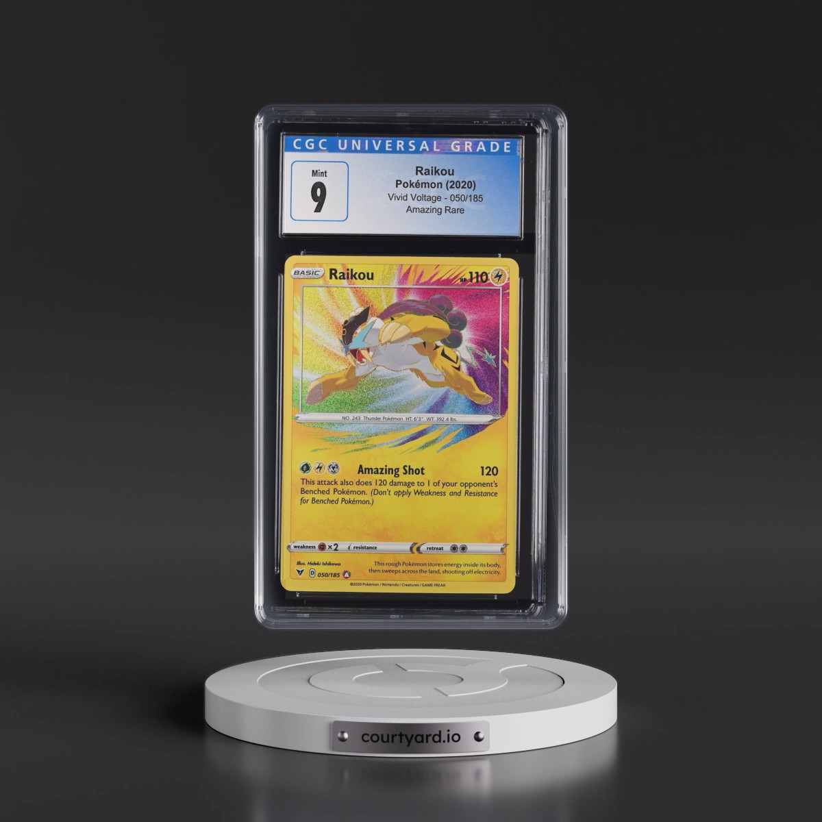 2020 Vivid Voltage #050/185 Raikou - Amazing Rare Holo (CGC 9 MINT)