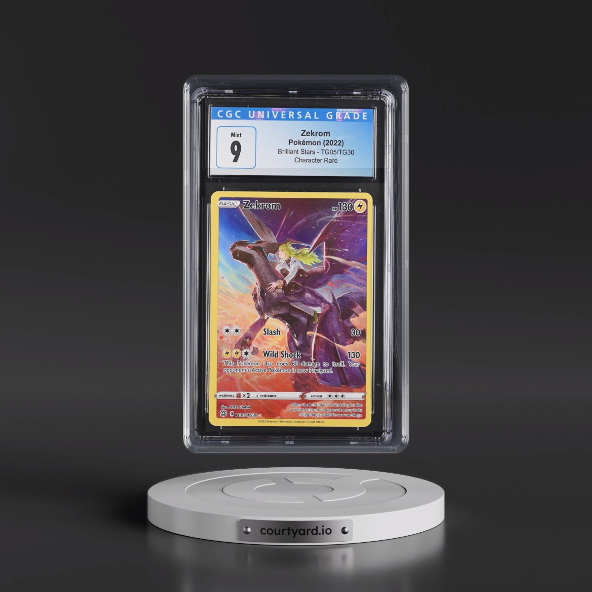 2022 Brilliant Stars #TG05/TG30 Zekrom - Trainer Gallery Holo (CGC 9 MINT)
