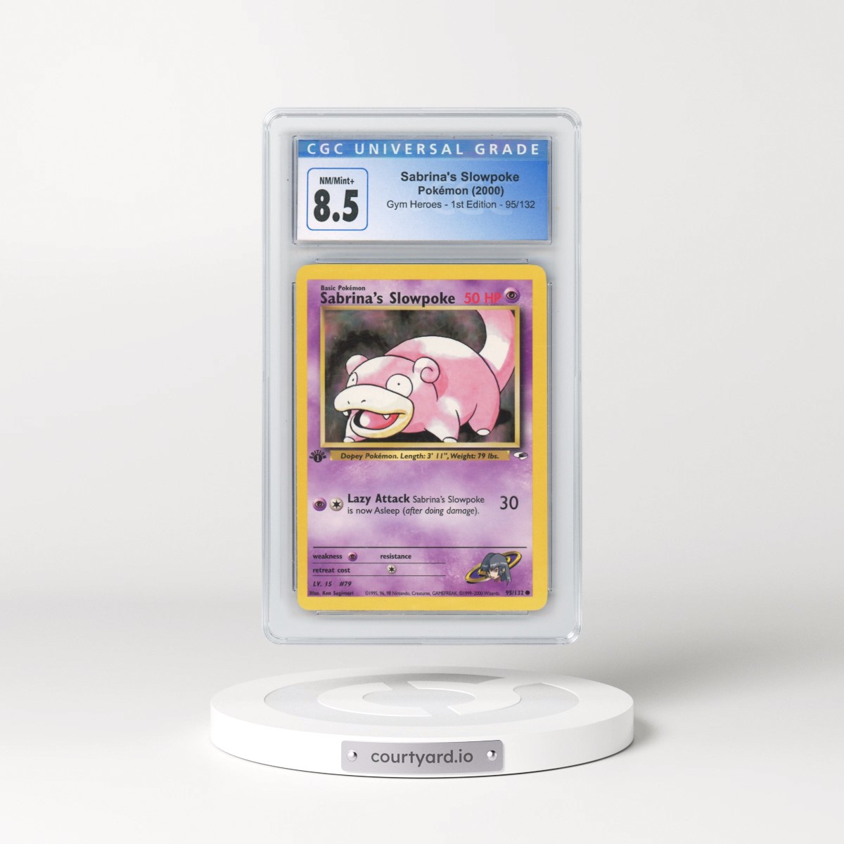 2000 Gym Heroes #95/132 Sabrina's Slowpoke - 1st Edition 1st Edition (CGC 8.5 NM-MT+)