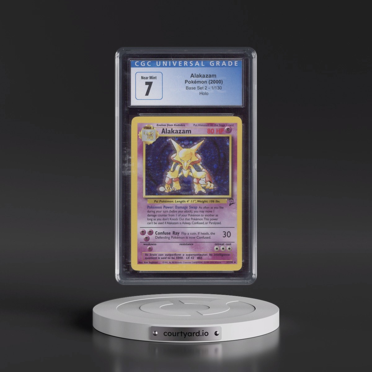2000 Base Set 2 Alakazam - Holo #1/130 CGC 7