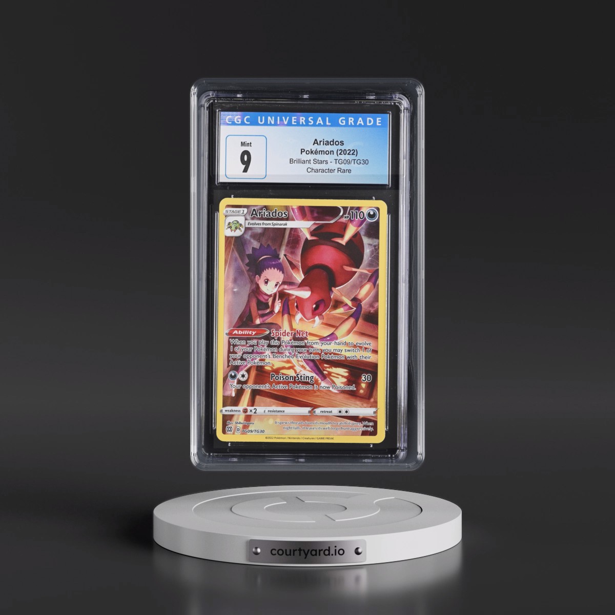 2022 Brilliant Stars #TG09/TG30 Ariados - Trainer Gallery Holo (CGC 9 MINT)