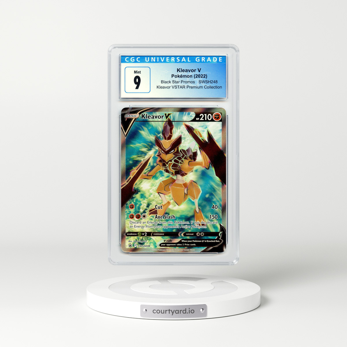 2022 Sword & Shield Promos #SWSH248 Kleavor V - Full Art Holo (CGC 9 MINT)