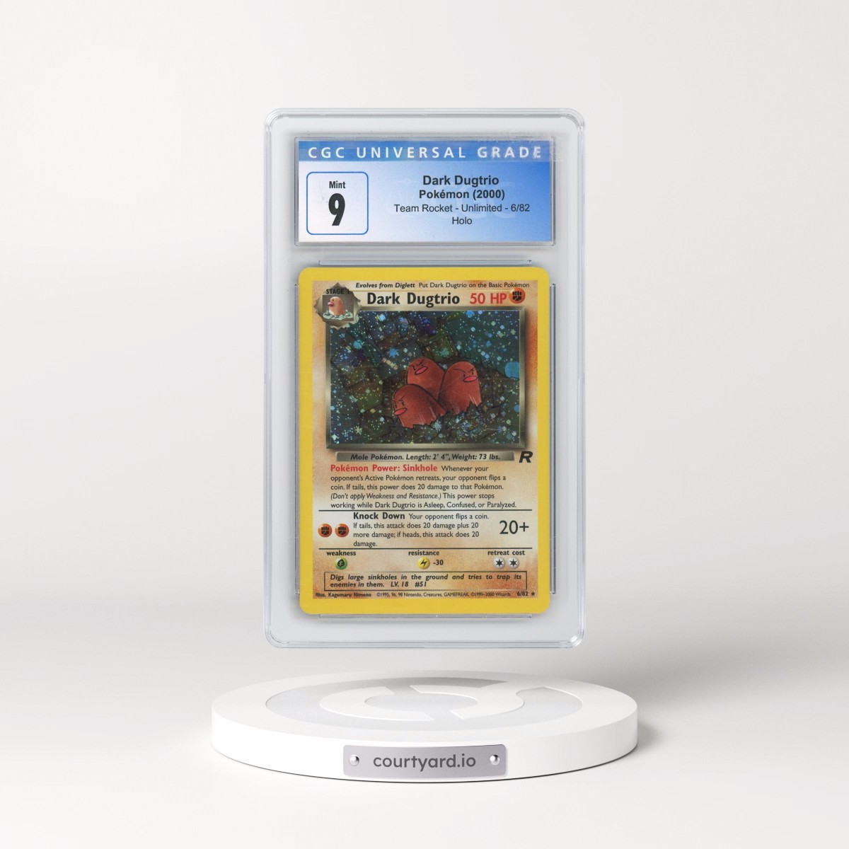 1999 Team Rocket #6/82 Dark Dugtrio - Holo (CGC 9 MINT)
