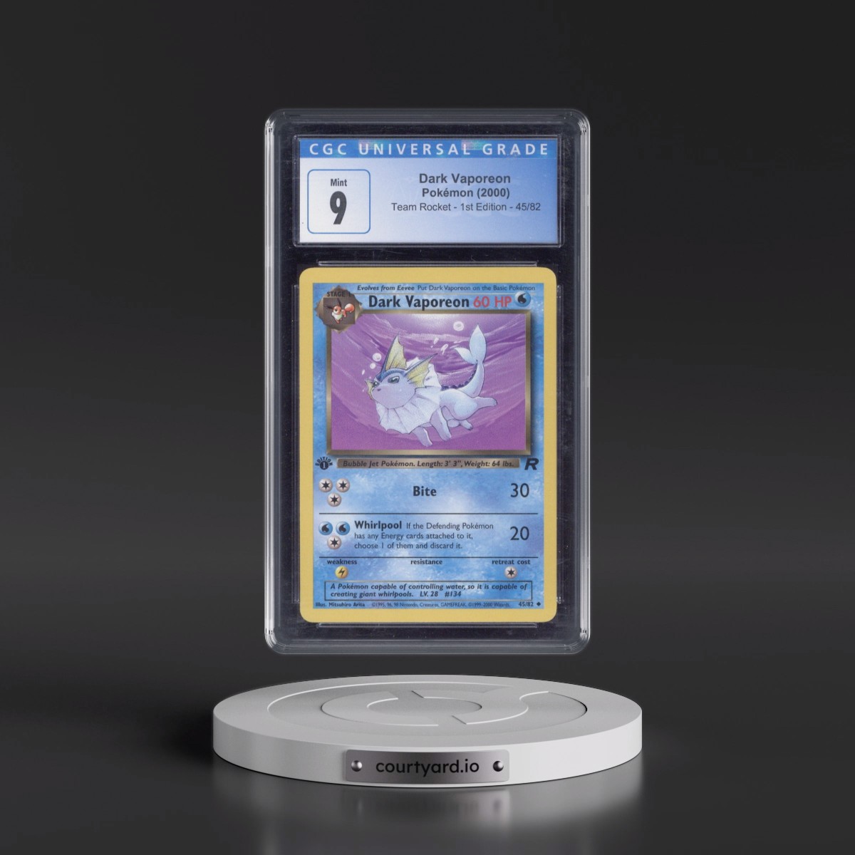 2000 Team Rocket #45/82 Dark Vaporeon - 1st Edition 1st Edition (CGC 9 MINT)