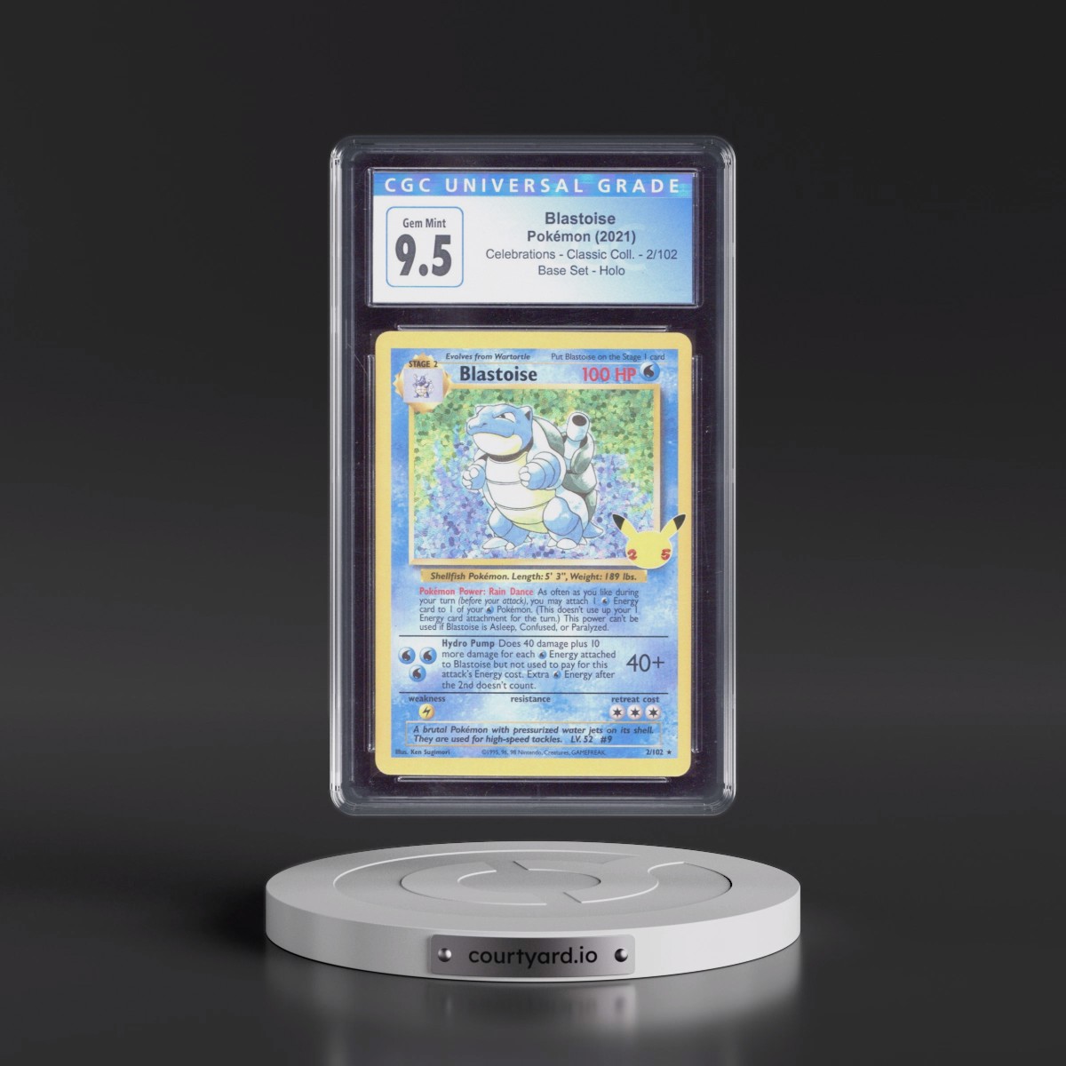 2021 Celebrations - Classic Collection #2/102 Blastoise - Base Set Holo (CGC 10 GEM MINT)
