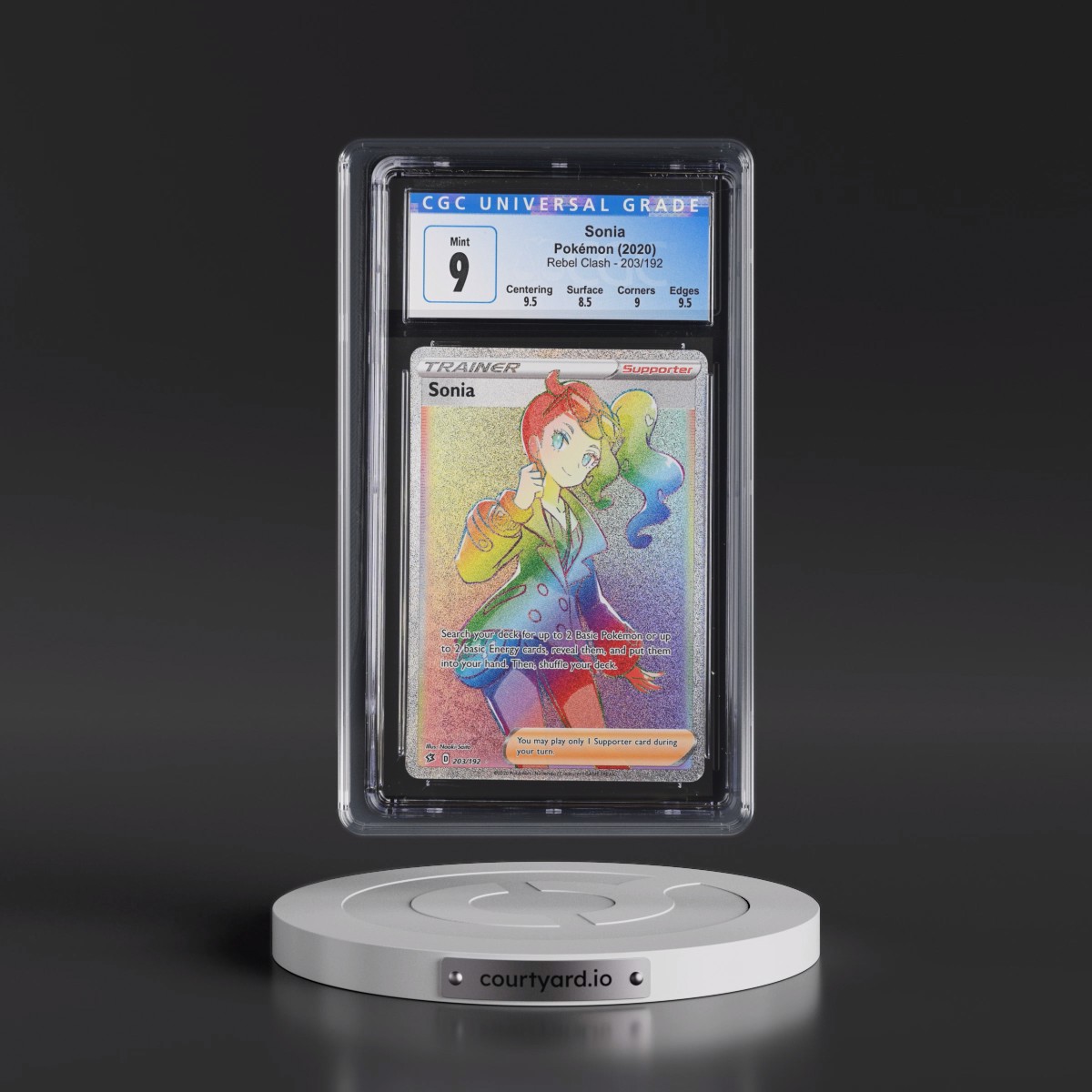 2020 Rebel Clash #203/192 Sonia - Rainbow Rare Holo (CGC 9 MINT)