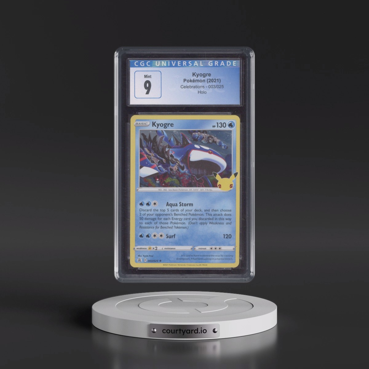 2021 Celebrations Kyogre - Holo #003/025 CGC 9