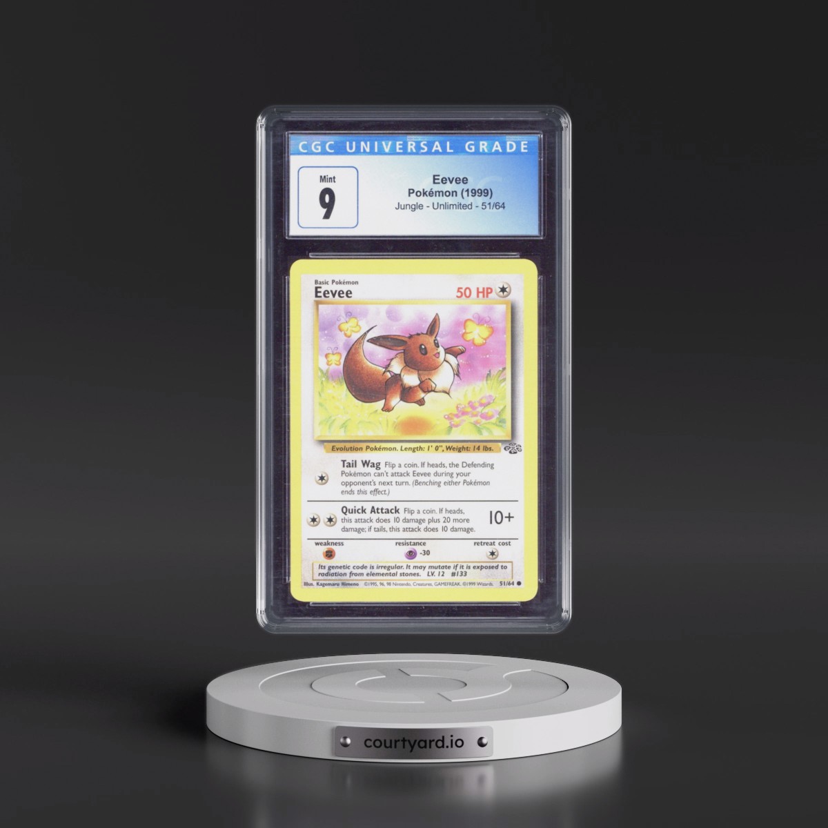 1999 eevee pokemon card #51 Jungle PSA 8 – Vintage Pokémon TCG 30 Artist Hokey Poké | I just
