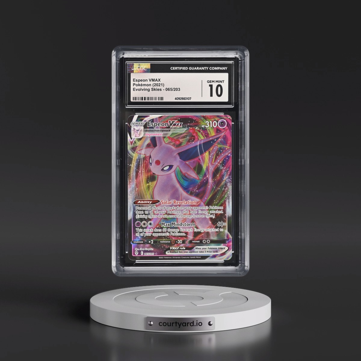 2021 Evolving Skies #065/203 Espeon VMAX - Holo (CGC 10 GEM MINT)