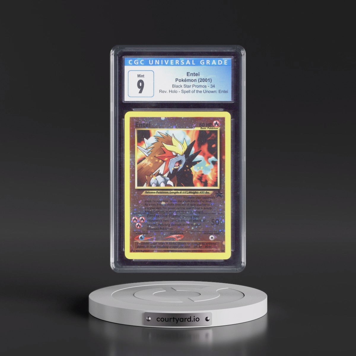 1999 Black Star Promos #34 Entei - Reverse Holo Spell of the Unown: Entei () (CGC 9 MINT)