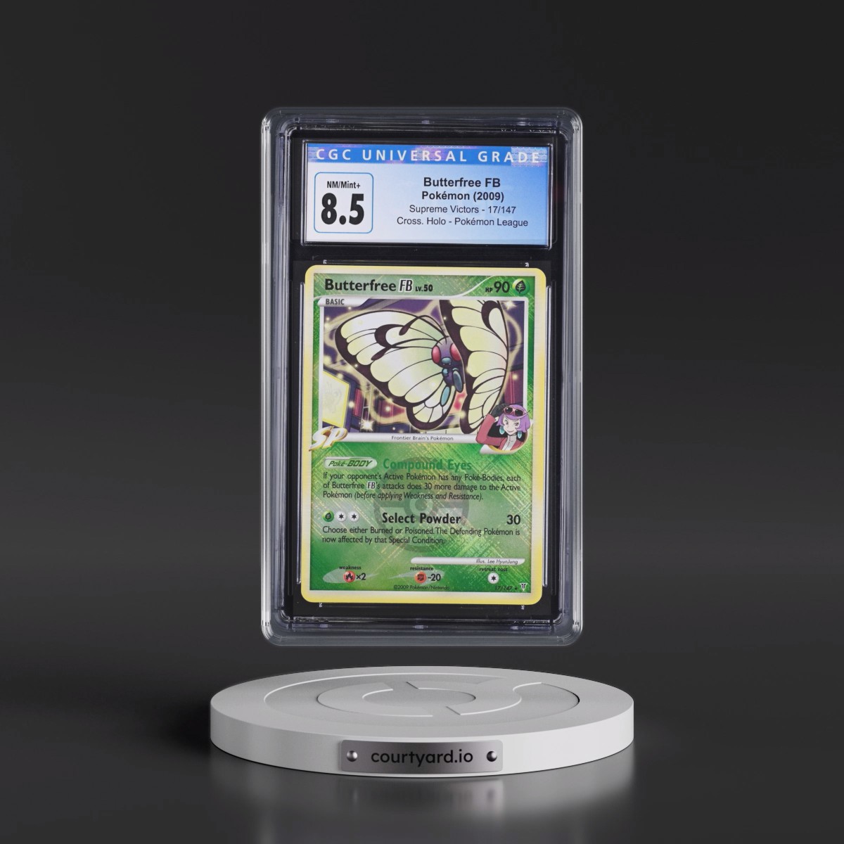 2009 Pokémon Platinum Supreme Victors #17 Butterfree FB - Holo Crosshatch-2010 Pokemon League (CGC 8.5 NM-MT+)