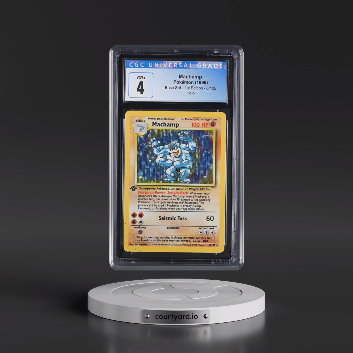1999 Base Set #8/102 Machamp - 1st Edition Holo (CGC 4 VG-EX)
