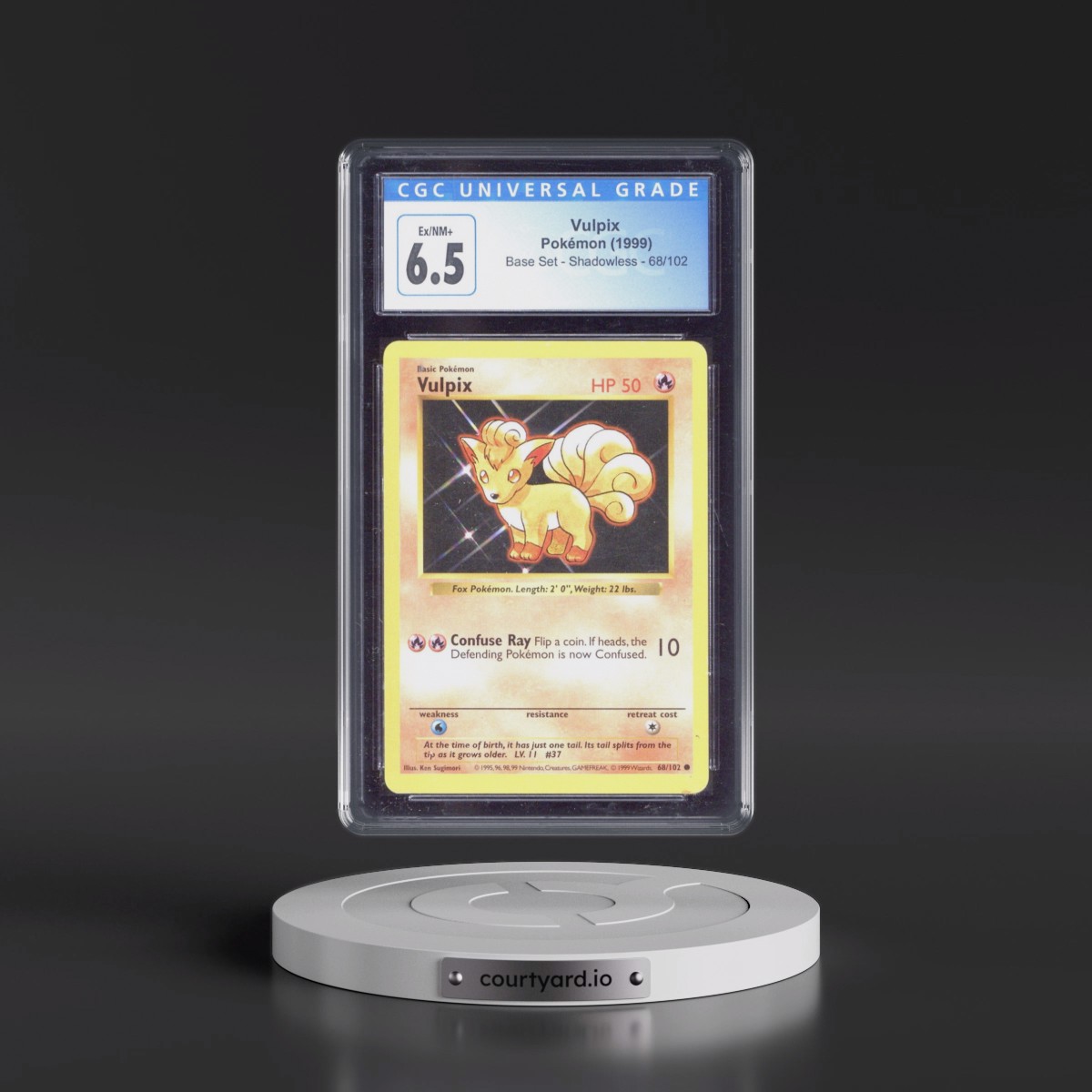 1999 Base Set #68/102 Vulpix - Shadowless Shadowless (CGC 6.5 EX-NM+)