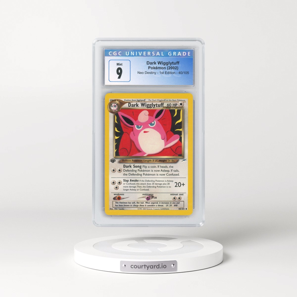 2002 Neo Destiny #40/105 Dark Wigglytuff - 1st Edition 1st Edition (CGC 9 MINT)