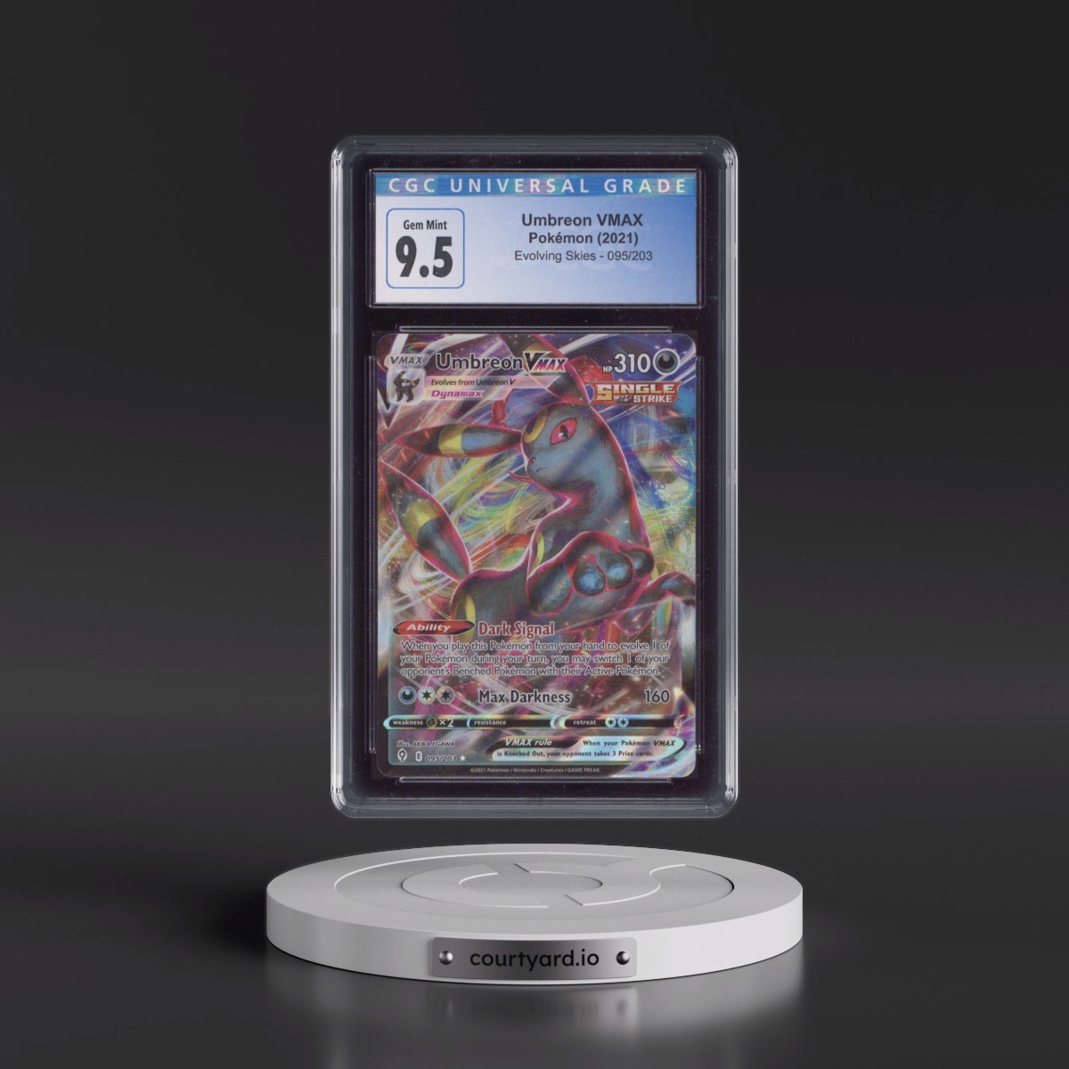 2021 Evolving Skies #095/203 Umbreon VMAX - Holo (CGC 10 GEM MINT)