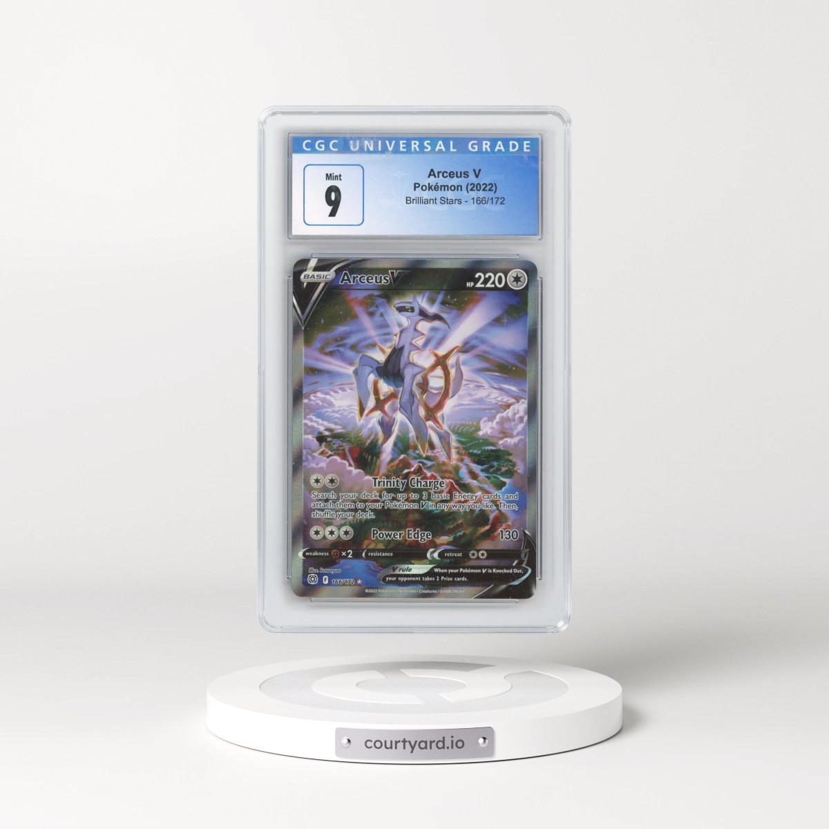 2022 Brilliant Stars #166/172 Arceus V - Ultra Rare Holo (CGC 9 MINT)