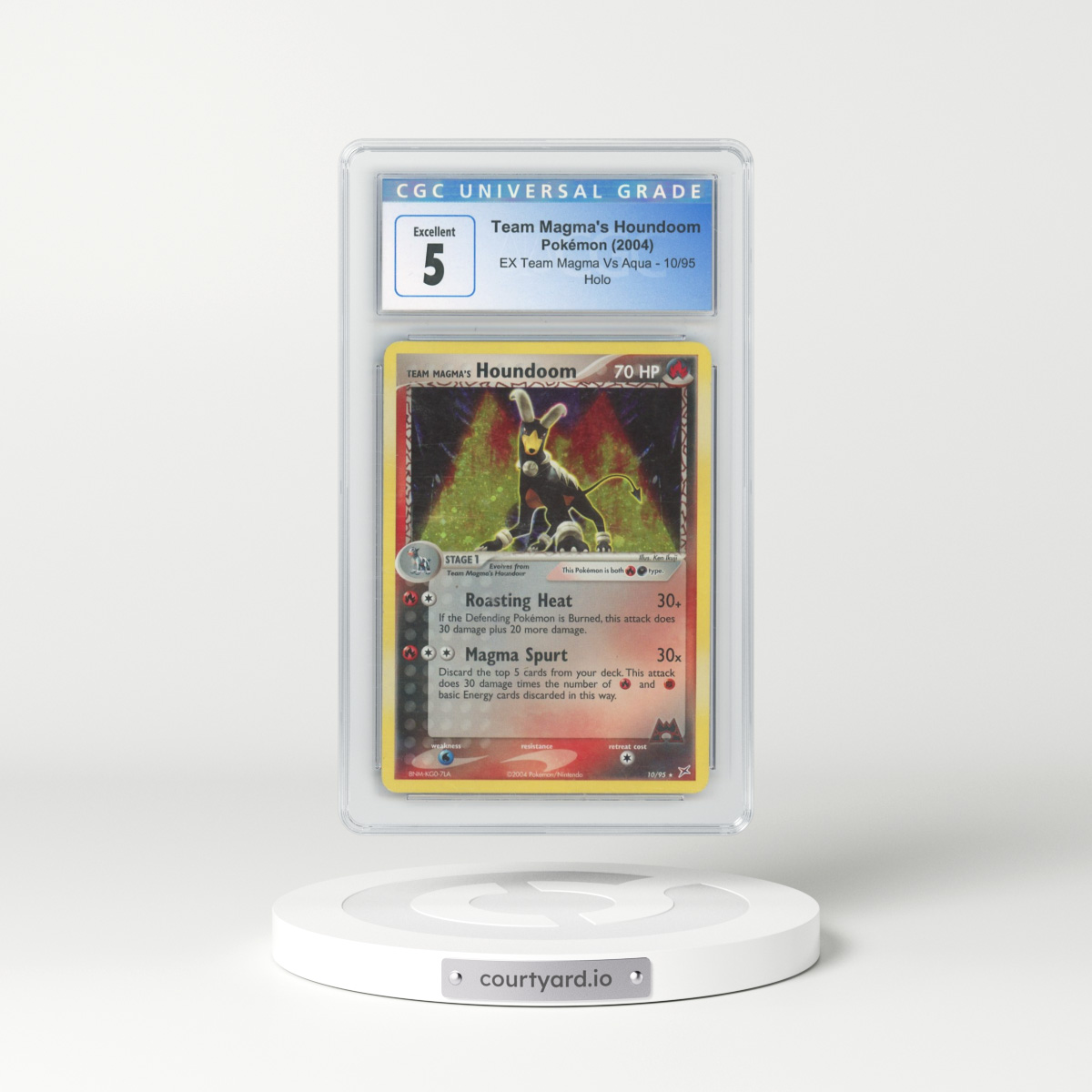 2004 EX Team Magma Vs Team Aqua #10 Team Magma's Houndoom - Holo (CGC 5 EX)