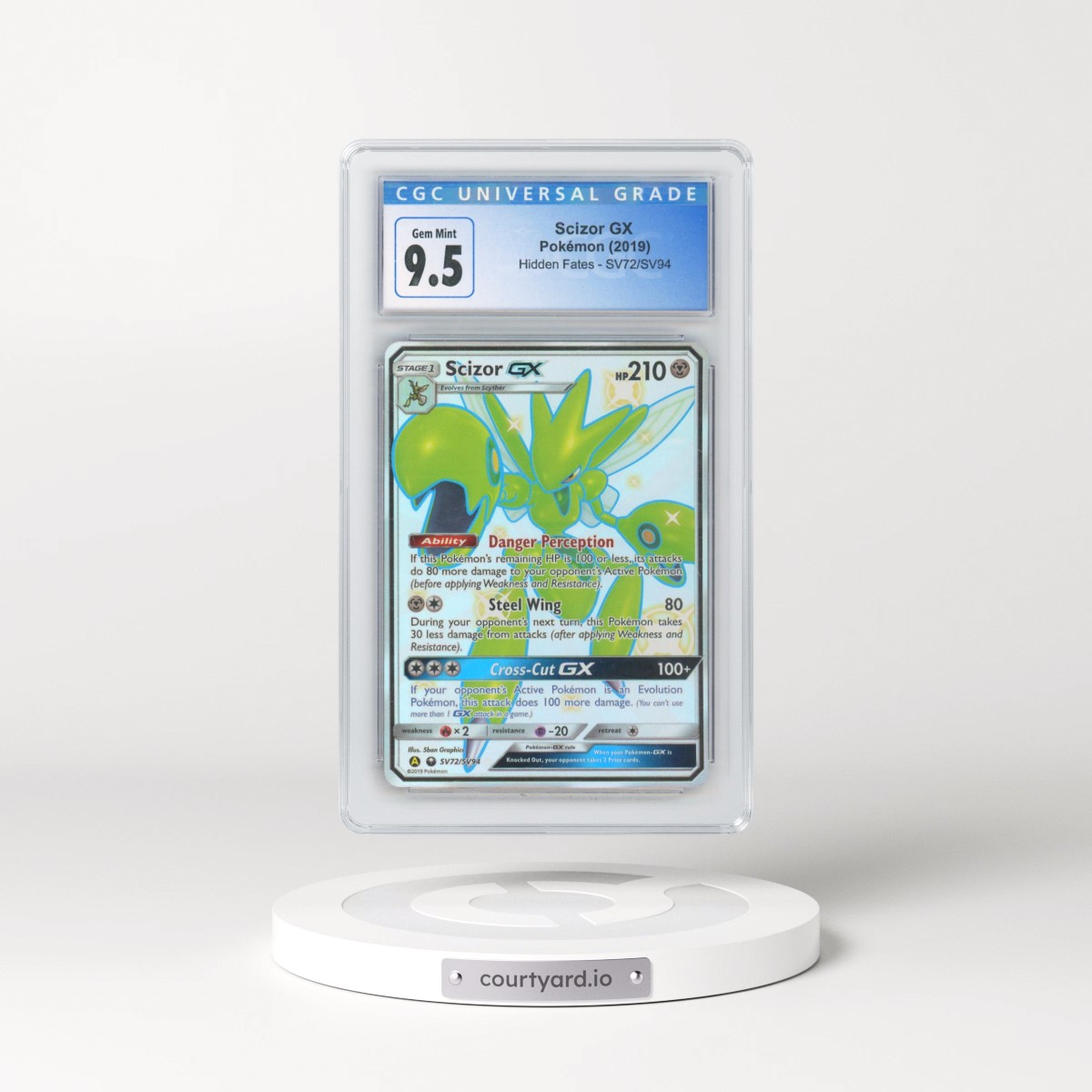2019 Hidden Fates #SV72/SV94 Scizor GX - Shiny Vault Holo (CGC 10 GEM MINT)