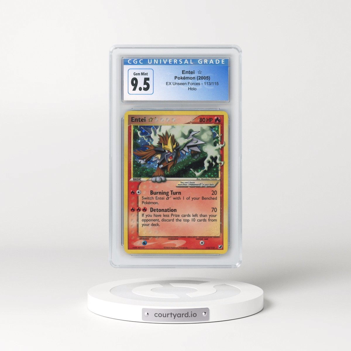 2005 EX Unseen Forces #113/115 Entei â?? - Holo (CGC 10 GEM MINT)