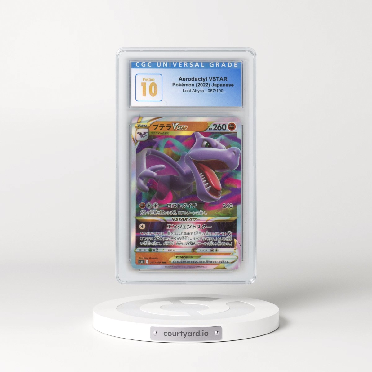 2022 Lost Abyss #057/100 Aerodactyl VSTAR - Holo (CGC 10 PRISTINE)