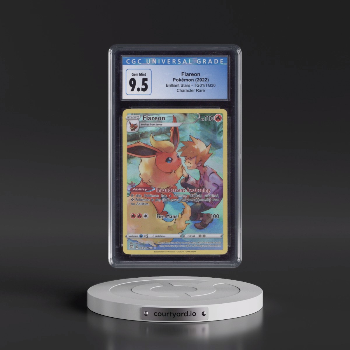 2022 Brilliant Stars #TG01/TG30 Flareon - Trainer Gallery Holo (CGC 10 GEM MINT)