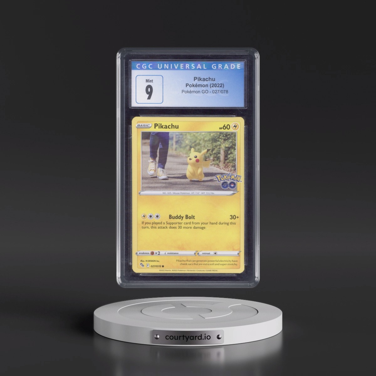 2022 Pokémon GO #027/078 Pikachu (CGC 9 MINT)