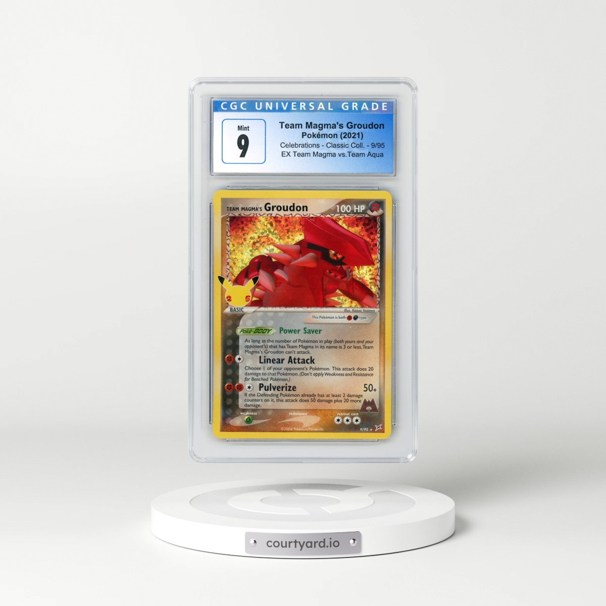 2021 Celebrations - Classic Collection #9/95 Team Magma's Groudon - EX Team Magma vs.Team Aqua Holo (CGC 9 MINT)