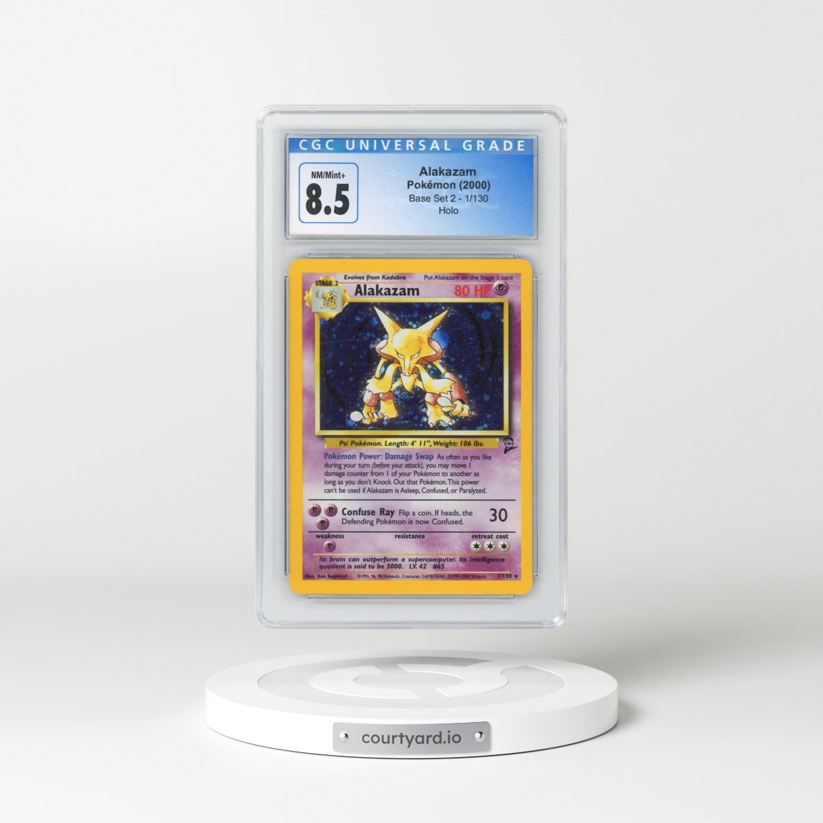 2000 Base Set 2 #1/130 Alakazam - Holo (CGC 8.5 NM-MT+)