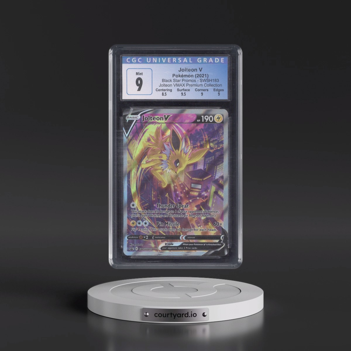 2017 Black Star Promos - Sword & Shield Jolteon V - Jolteon VMAX Premium Collection (Holo) #SWSH183 CGC 9