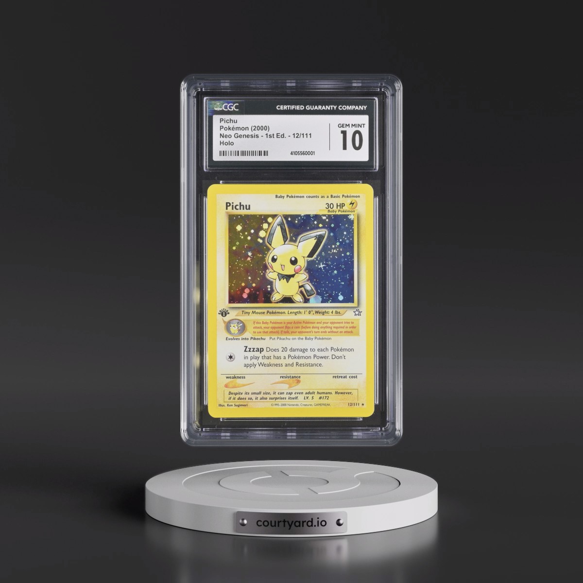 2000 Neo Genesis #12/111 Pichu - 1st Edition Holo (CGC 10 GEM MINT)