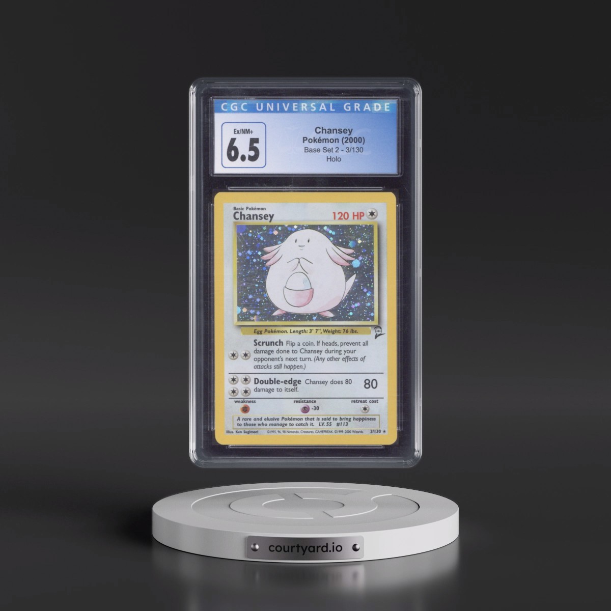 2000 Base Set 2 #3/130 Chansey - Holo (CGC 6.5 EX-NM+)