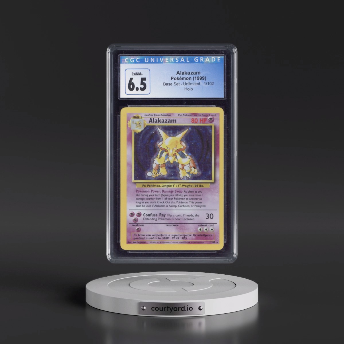 1999 Base Set #1/102 Alakazam - Holo (CGC 6.5 EX-NM+)