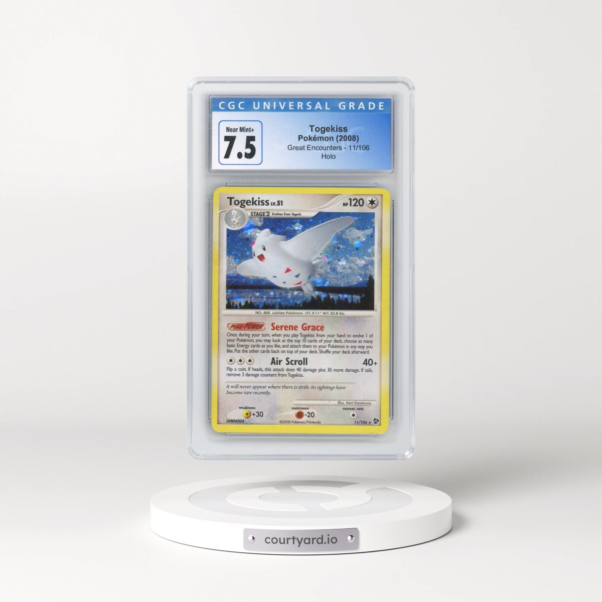 2008 Great Encounters #11/106 Togekiss - Holo (CGC 7.5 NM+)