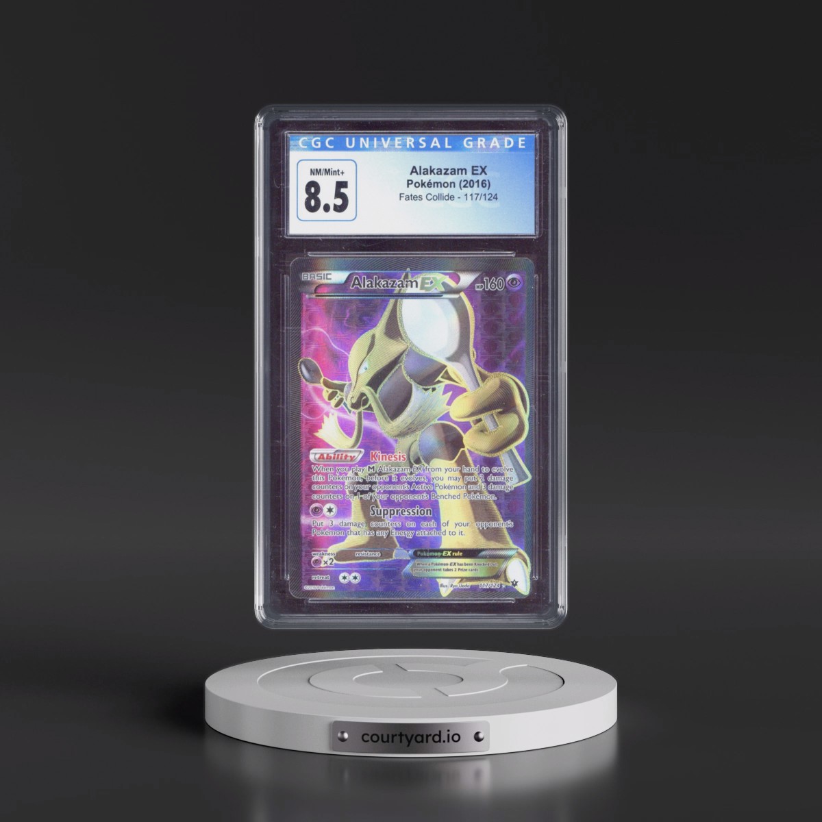 2016 Fates Collide #117/124 Alakazam EX - Ultra Rare Holo (CGC 8.5 NM-MT+)