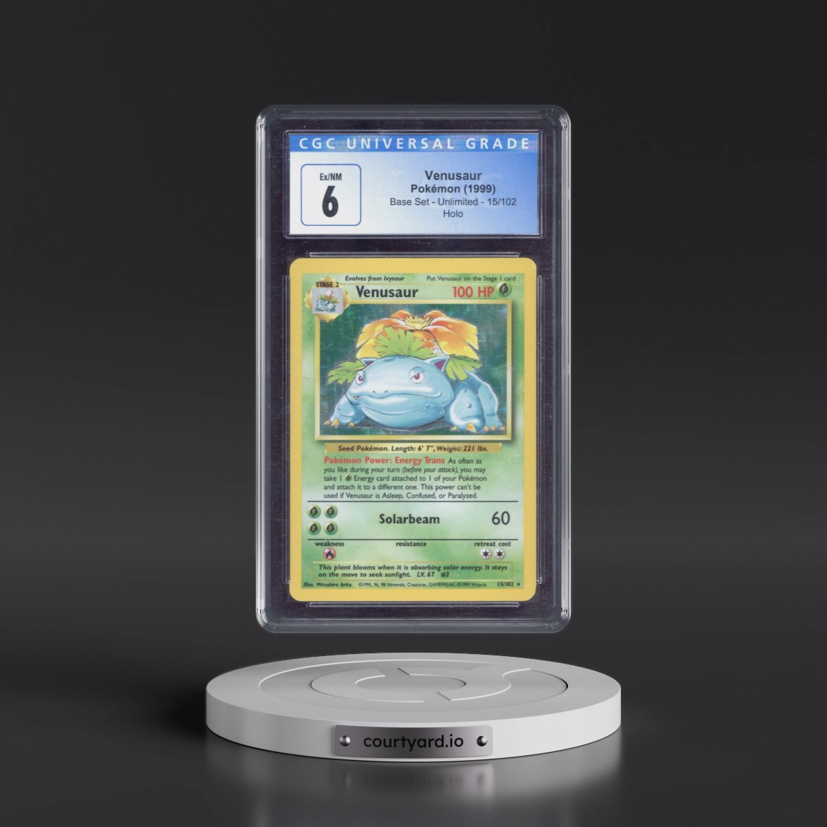1999 Base Set #15/102 Venusaur - Holo (CGC 6 EX-NM)