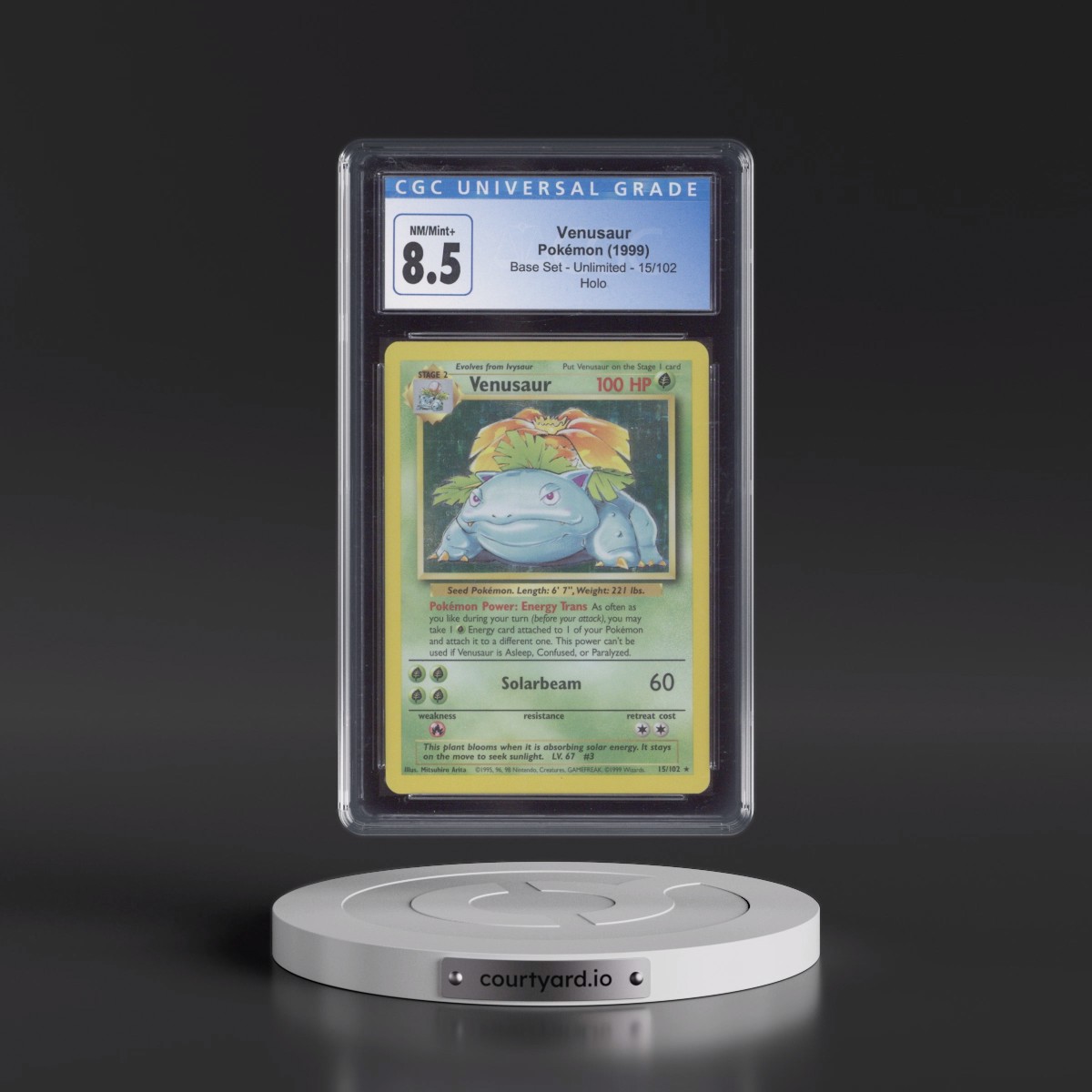 1999 Base Set #15/102 Venusaur - Holo (CGC 8.5 NM-MT+)
