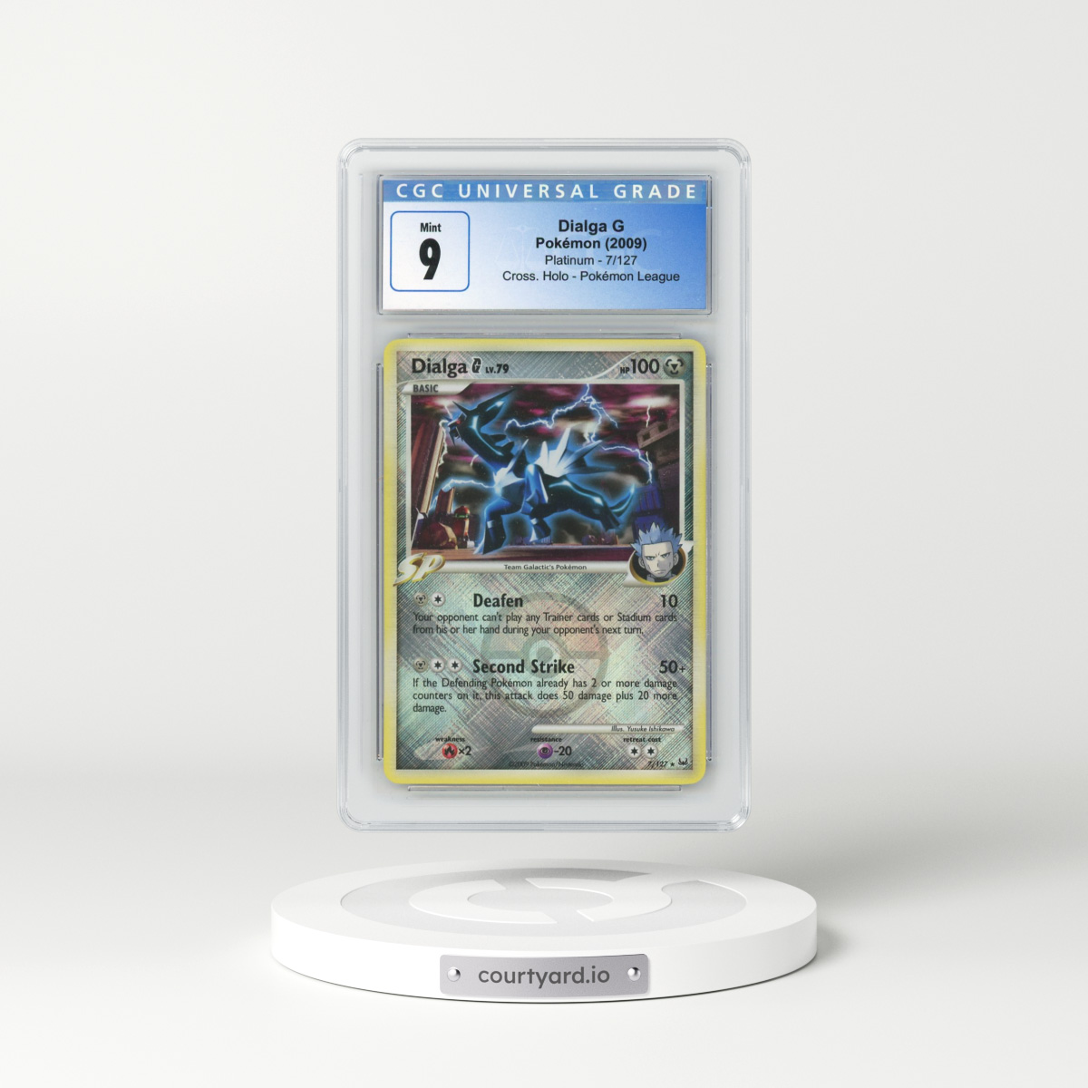 2009 Platinum #7/127 Dialga G - Crosshatch Holo (Cross. Holo) Pokémon League (CGC 9 MINT)